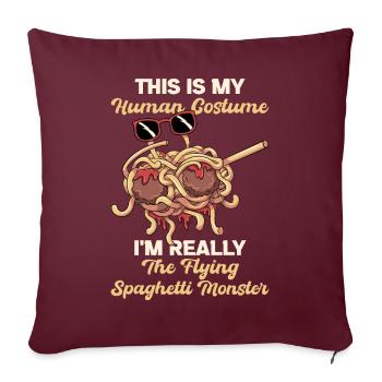 Dabbing Flying Spaghetti Monsters Pastafarian - Housse de coussin décorative 45 x 45 cm - bordeaux - Devant