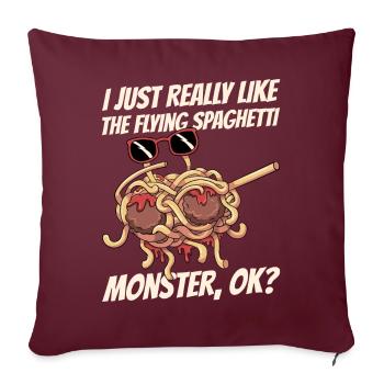Dabbing Flying Spaghetti Monsters Pastafarian - Housse de coussin décorative 45 x 45 cm - bordeaux - Devant