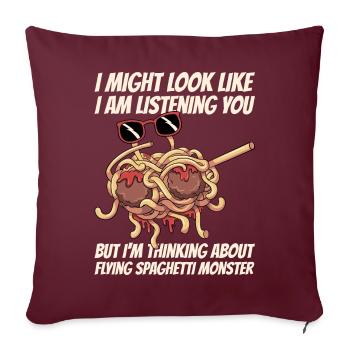 Dabbing Flying Spaghetti Monsters Pastafarian - Housse de coussin décorative 45 x 45 cm - bordeaux - Devant