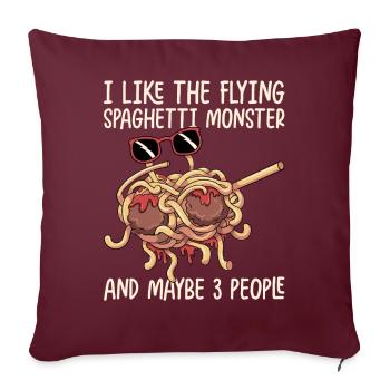 Dabbing Flying Spaghetti Monsters Pastafarian - Housse de coussin décorative 45 x 45 cm - bordeaux - Devant