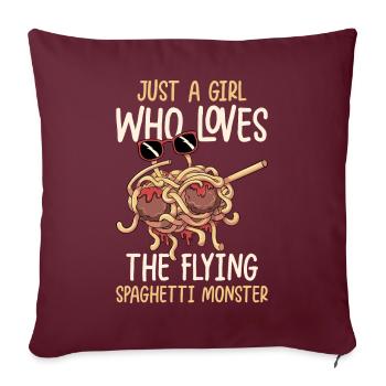 Dabbing Flying Spaghetti Monsters Pastafarian - Housse de coussin décorative 45 x 45 cm - bordeaux - Devant