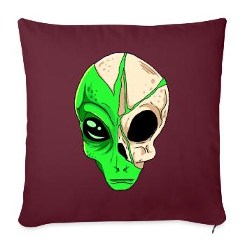Cryptidcore Aesthetic Skull Alien Cryptid - Sofakissenbezug 45 x 45 cm - Burgunderrot - Vorne