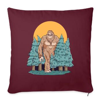 Cryptidcore Esthétique Sasquatch Bigfoot - Housse de coussin décorative 45 x 45 cm - bordeaux - Devant