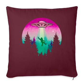 Cryptidcore Esthétique Sasquatch Bigfoot OVNI - Housse de coussin décorative 45 x 45 cm - bordeaux - Devant