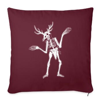 Cryptidcore Aesthetic Skeleton Wendigo - Sofakissenbezug 45 x 45 cm - Burgunderrot - Vorne