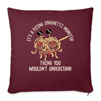 Dabbing Flying Spaghetti Monsters Pastafarian - Housse de coussin décorative 45 x 45 cm - bordeaux - Devant
