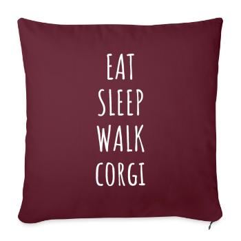 Corgi gallois - Housse de coussin décorative 45 x 45 cm - bordeaux - Devant