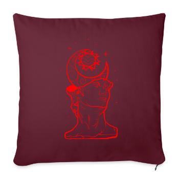 Bohemian Aesthetic David Statue Sun and Moon - Sofakissenbezug 45 x 45 cm - Burgunderrot - Vorne