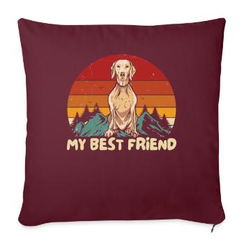 Weimaraner - Sofakissenbezug 45 x 45 cm - Burgunderrot - Vorne
