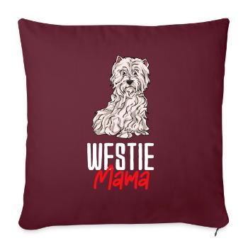 West Highland Terrier - Housse de coussin décorative 45 x 45 cm - bordeaux - Devant