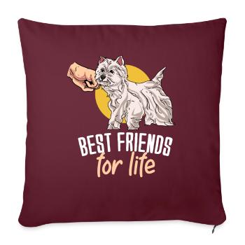 Terrier des Highlands de l’Ouest - Housse de coussin décorative 45 x 45 cm - bordeaux - Devant