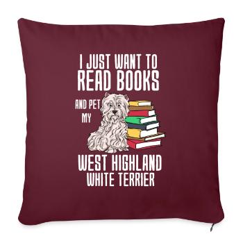 Terrier des Highlands de l’Ouest - Housse de coussin décorative 45 x 45 cm - bordeaux - Devant