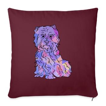 West Highland Terrier - Housse de coussin décorative 45 x 45 cm - bordeaux - Devant