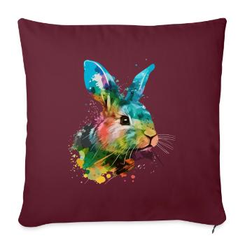 Mignon petit lapin Pour les amoureux des lapins Coloré - Housse de coussin décorative 45 x 45 cm - bordeaux - Devant