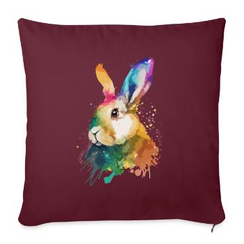 Mignon petit lapin Pour les amoureux des lapins Coloré - Housse de coussin décorative 45 x 45 cm - bordeaux - Devant