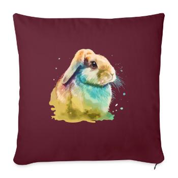 Mignon petit lapin Pour les amoureux des lapins Coloré - Housse de coussin décorative 45 x 45 cm - bordeaux - Devant