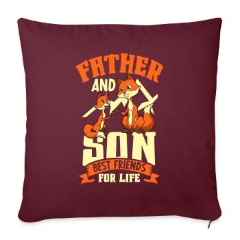 Freunde fürs Leben - Vater und Sohn - Sofakissenbezug 45 x 45 cm - Burgunderrot - Vorne