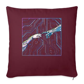 Cyber Aesthetic Cyborg Creation Of Adam - Sofakissenbezug 45 x 45 cm - Burgunderrot - Vorne