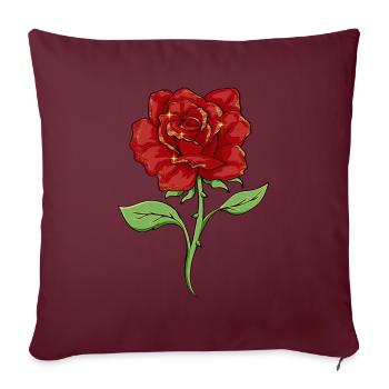 Boujee Aesthetic Red Rose Bougie - Sofakissenbezug 45 x 45 cm - Burgunderrot - Vorne
