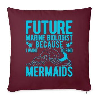 Drôle de biologiste marin Biologie marine - Housse de coussin décorative 45 x 45 cm - bordeaux - Devant