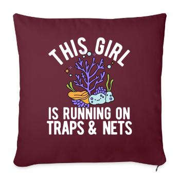 Biologiste marin Filles Biologie marine - Housse de coussin décorative 45 x 45 cm - bordeaux - Devant
