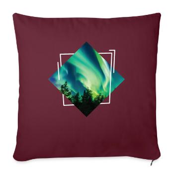 Polarlicht Nordlichter Aurora Borealis - Sofakissenbezug 45 x 45 cm - Burgunderrot - Vorne
