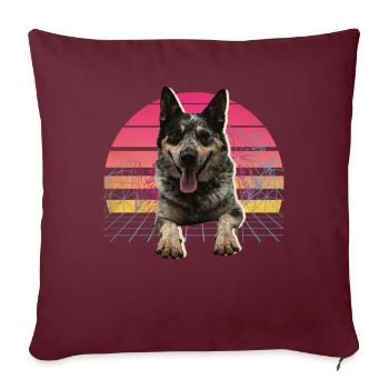 Bouvier australien - Housse de coussin décorative 45 x 45 cm - bordeaux - Devant