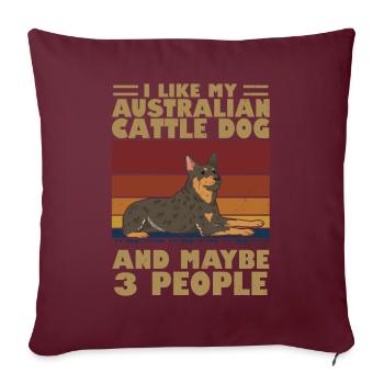 Bouvier australien - Housse de coussin décorative 45 x 45 cm - bordeaux - Devant