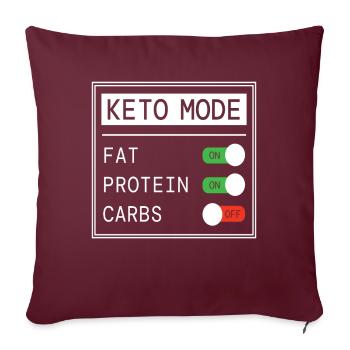 Keto Fashion Aliments sains - Housse de coussin décorative 45 x 45 cm - bordeaux - Devant