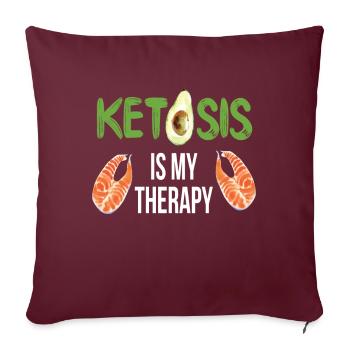 La cétose est ma thérapie Alimentation saine - Housse de coussin décorative 45 x 45 cm - bordeaux - Devant