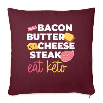 Mangez des aliments sains Keto - Housse de coussin décorative 45 x 45 cm - bordeaux - Devant
