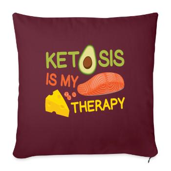 La cétose est ma thérapie Alimentation saine - Housse de coussin décorative 45 x 45 cm - bordeaux - Devant