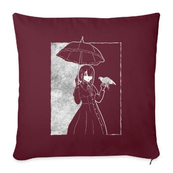Finlandais Goth Esthétique Goth Anime Fille Gothique - Housse de coussin décorative 45 x 45 cm - bordeaux - Devant