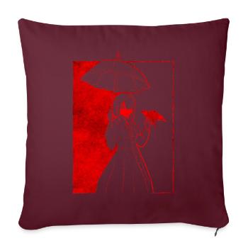 Finlandais Goth Esthétique Gothique Anime Fille Goth - Housse de coussin décorative 45 x 45 cm - bordeaux - Devant