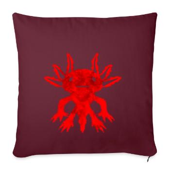Goth finlandais Esthétique gothique Axolotl Goth - Housse de coussin décorative 45 x 45 cm - bordeaux - Devant