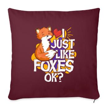Fuchs - Sofakissenbezug 45 x 45 cm - Burgunderrot - Vorne