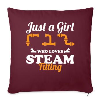 Juste une fille qui aime le monteur de vapeur à vapeur - Housse de coussin décorative 45 x 45 cm - bordeaux - Devant