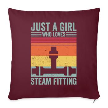 Juste une fille qui aime le monteur de vapeur à vapeur - Housse de coussin décorative 45 x 45 cm - bordeaux - Devant