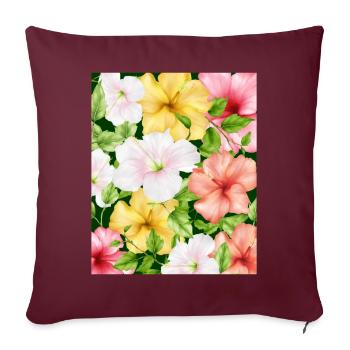 Coconut Girl Esthétique Hibiscus Motif - Housse de coussin décorative 45 x 45 cm - bordeaux - Devant