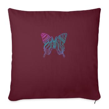 Cyber Aesthetic Butterfly Retro Futurism Vaporwave - Sofakissenbezug 45 x 45 cm - Burgunderrot - Vorne