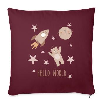 Bonjour tout le monde | Space Boho Style - Housse de coussin décorative 45 x 45 cm - bordeaux - Devant