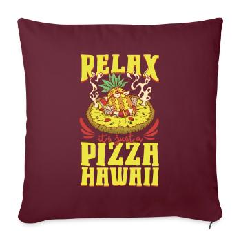 Pizza Hawaii - Pizza Ananas - Housse de coussin décorative 45 x 45 cm - bordeaux - Devant