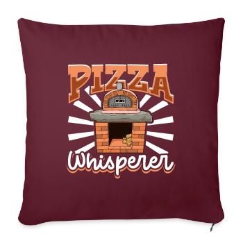 Four en pierre Pizza Whisperer - Pizza baker - Housse de coussin décorative 45 x 45 cm - bordeaux - Devant