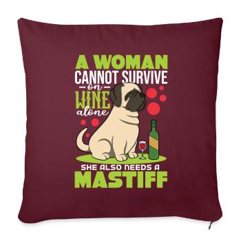 Mâtin - Housse de coussin décorative 45 x 45 cm - bordeaux - Devant