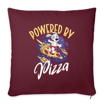 Propulsé par Pizza - Pizza Expert - Housse de coussin décorative 45 x 45 cm - bordeaux - Devant