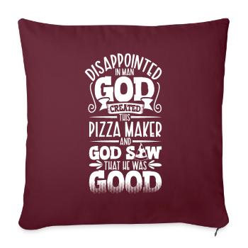 Déçu par les gens - Pizza Bäcker - Housse de coussin décorative 45 x 45 cm - bordeaux - Devant