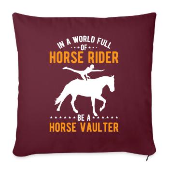 Voltige amusante sur le cheval - Housse de coussin décorative 45 x 45 cm - bordeaux - Devant