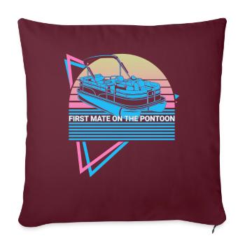 Navigation de plaisance rétro - Housse de coussin décorative 45 x 45 cm - bordeaux - Devant