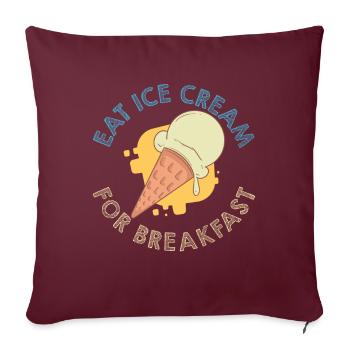 Glaces pour le petit déjeuner Eiscreme Eis - Housse de coussin décorative 45 x 45 cm - bordeaux - Devant