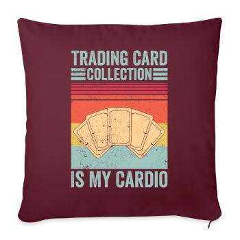 Drôle de jeu de cartes à collectionner TCG Retro - Housse de coussin décorative 45 x 45 cm - bordeaux - Devant